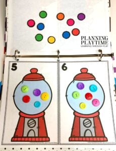 Preschool Counting Activities Binder - Gumball Counting