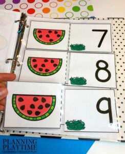 Preschool Counting Activities Binder Puzzles - Watermelon Theme