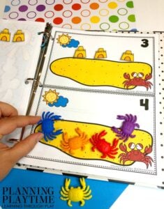 Preschool Counting Activities Binder - Velcro Dots or toys to count