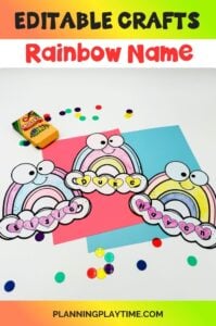 Editable Rainbow Name Craft - Spring Learning Fun
