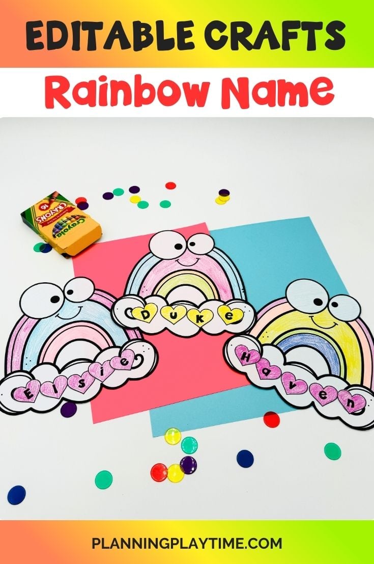 Editable Rainbow Name Craft - Spring Learning Fun