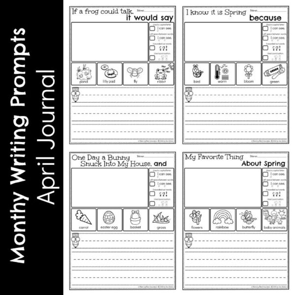 April Kindergarten Writing Prompts