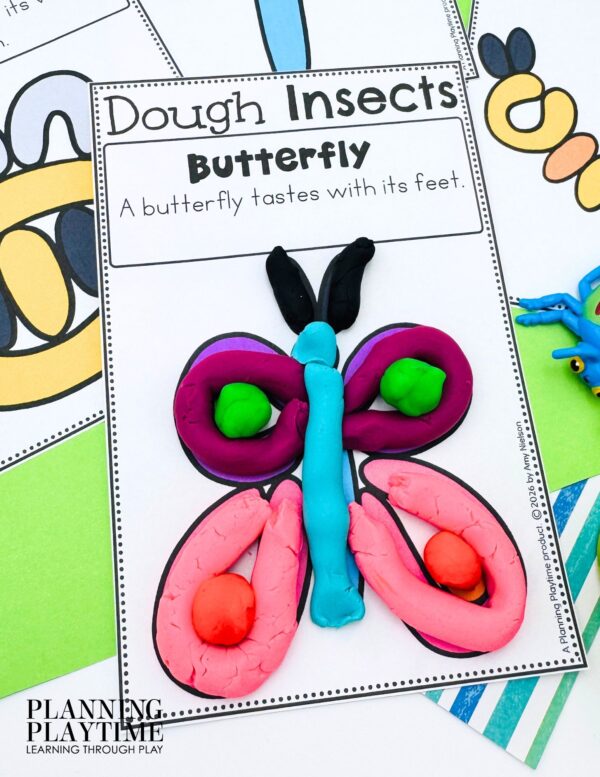 Playdough Activity Mats for Spring Bug Theme