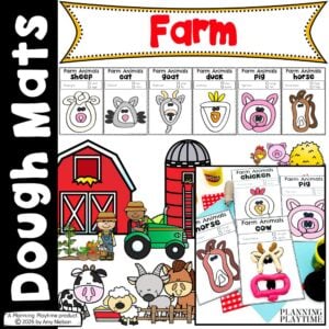 Farm Playdough Mats for Preschool & Kindergarten