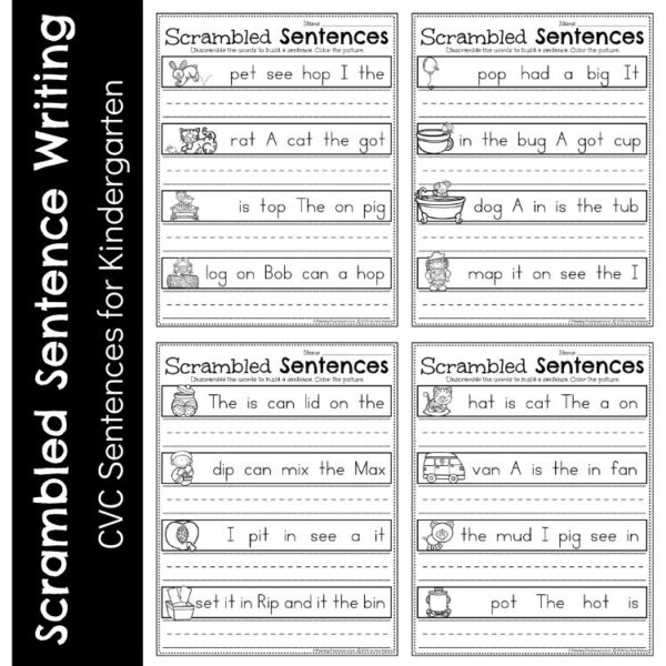 Scrambled Sentences Writing Worksheets