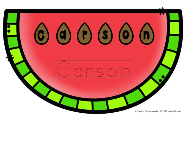 Editable Watermelon Name Craft | Summer Name Practice