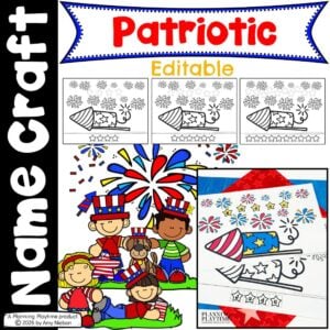 Editable Patriotic Firework Name Craft | 
4th of July Name Craft for Kids