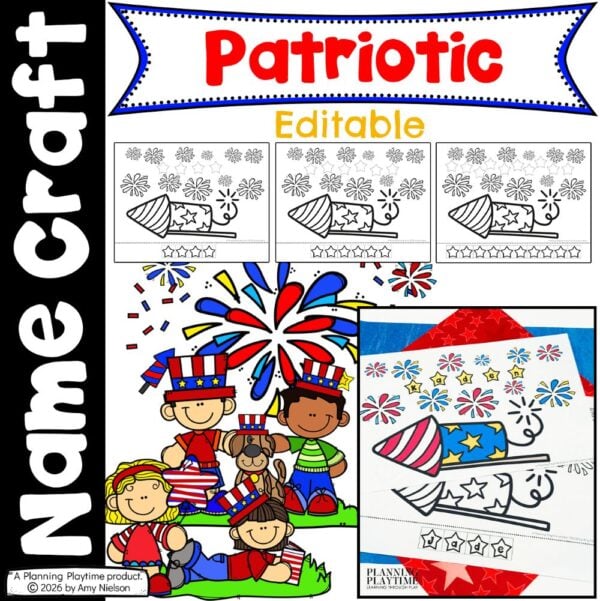 Editable Patriotic Name Craft | 4th of July Name Craft for Kids