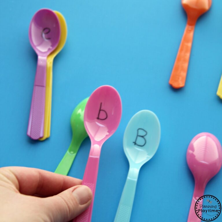 Preschool Alphabet Activity - Spoons Memory Game