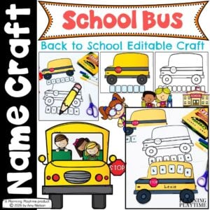Editable School Bus Name Craft