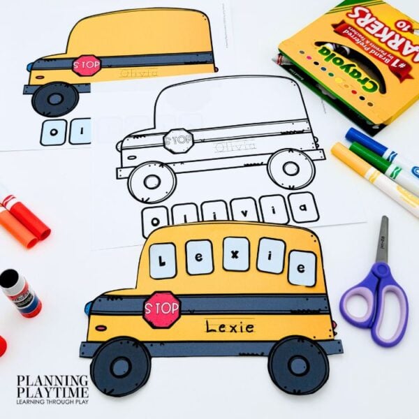 Back to School Editable School Bus Name Craft