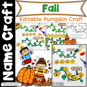 Pumpkin Vine Editable Name Craft