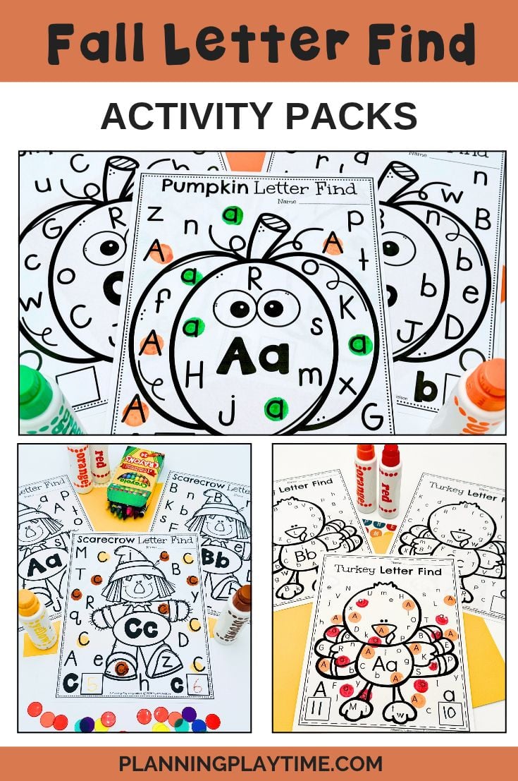 Fall Letter Find Activity Packs