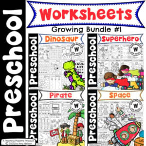 Preschool Worksheets No Prep Bundle #1